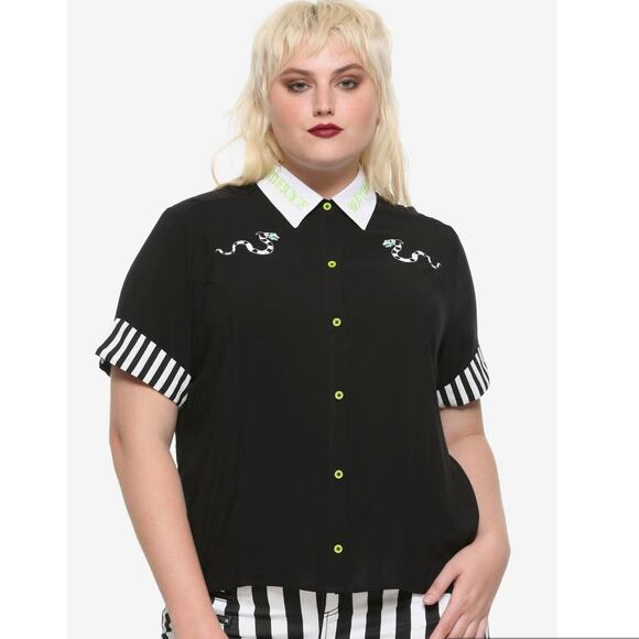 Beetlejuice Sandworm Girls Woven Button-Up Size 2X - Picture 5 of 15